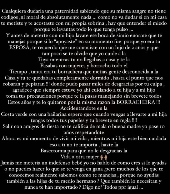 El comunicado de Vanessa López.